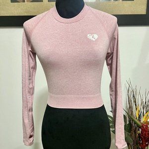 Women’s Best Move Seamless Long Sleeve Crop Top Light Pink Small NWOT